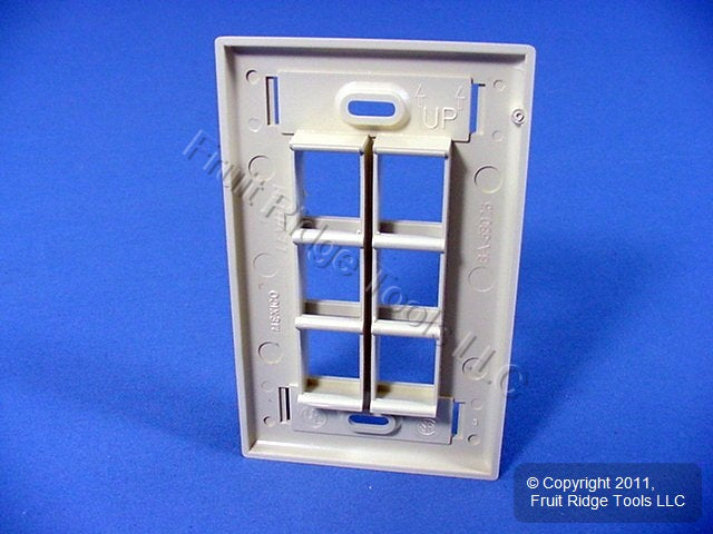 Leviton Ivory Quickport 6-Port ID Window Flush Wallplate 1-Gang Cover 42080-6IS