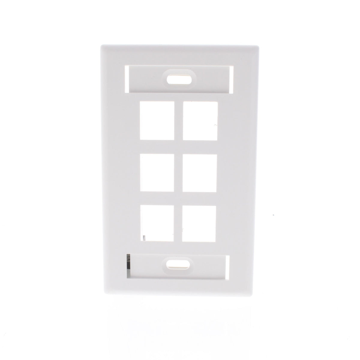 Leviton White Quickport 6-Port ID Window Flush Wallplate 1-Gang Cover 42080-6WS