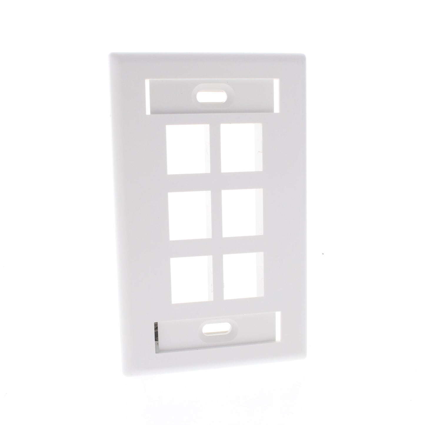 Leviton White Quickport 6-Port ID Window Flush Wallplate 1-Gang Cover 42080-6WS