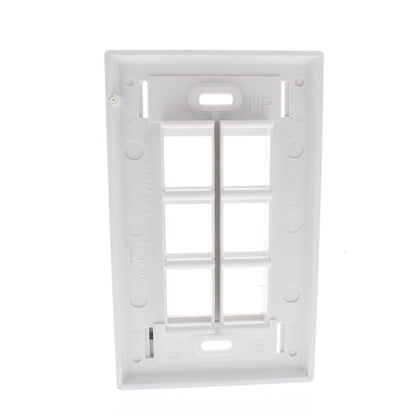 Leviton White Quickport 6-Port ID Window Flush Wallplate 1-Gang Cover 42080-6WS