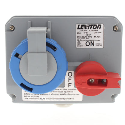 Leviton 420MI9W Mechanical Interlock Non-Fused Pin & Sleeve 20A 3PH 240VAC 10HP