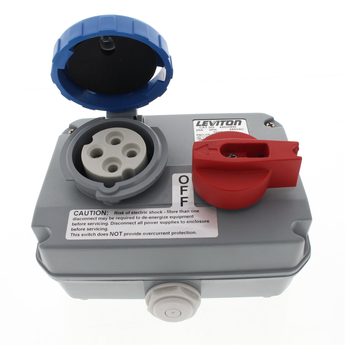 Leviton 420MI9W Mechanical Interlock Non-Fused Pin & Sleeve 20A 3PH 240VAC 10HP