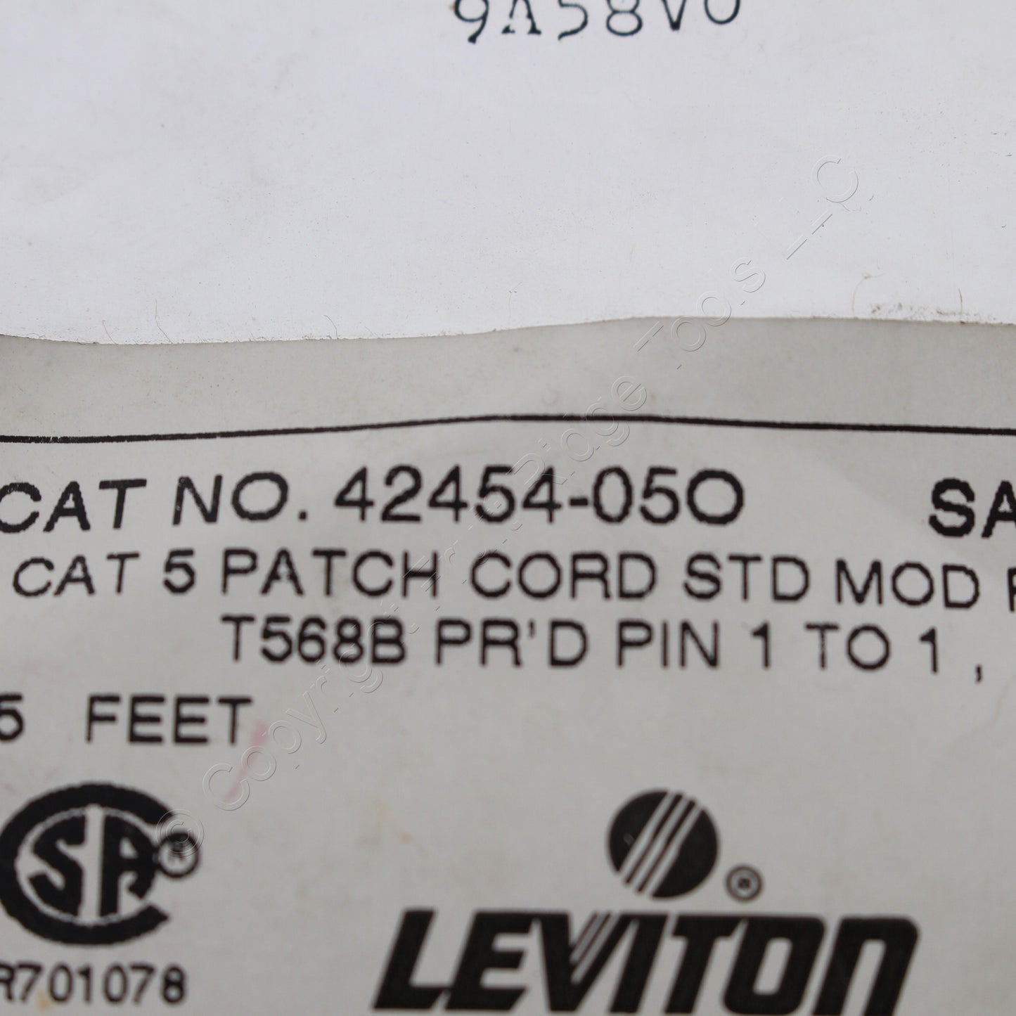 Leviton 42454-5O Orange 5ft Cat5 Ethernet Cable LAN Data Patch Cord Network Cord