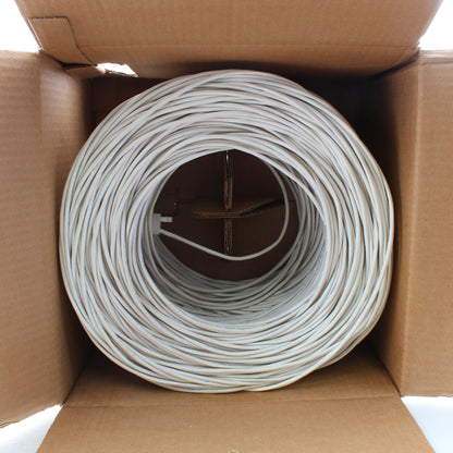 Leviton White 1000 ft Category 3 Cat3 UTP 4PR 24AWG CMR Reelex Box 42843-1MW