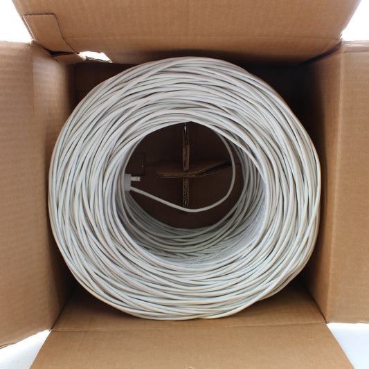 Leviton White 1000 ft Category 3 Cat3 UTP 4PR 24AWG CMR Reelex Box 42843-1MW