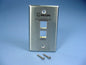 Leviton 2-Port Philips Patient Monitoring Stainless Quickport Plate 43080-1S2