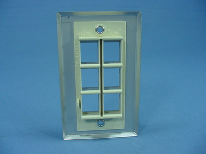 Leviton 6-Port Stainless Steel Quickport Wallplate 43080-1S6