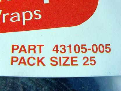25 Leviton 5-Inch Hook and Loop Patch Cord Cable Tie Straps Polywrap 43105-005
