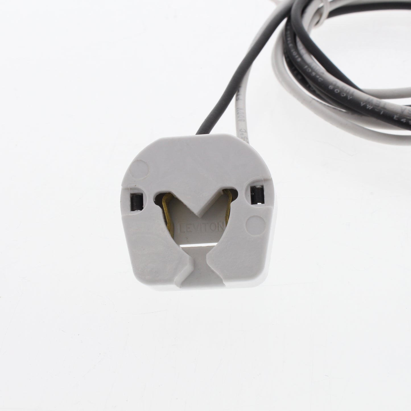 Leviton 434-W White Fluorescent Lamp Holder Light Socket Long Leads