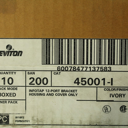 Leviton 45001-I Ivory 12-Port Surface Mount Jacks Telephone Data Block 10-Pack
