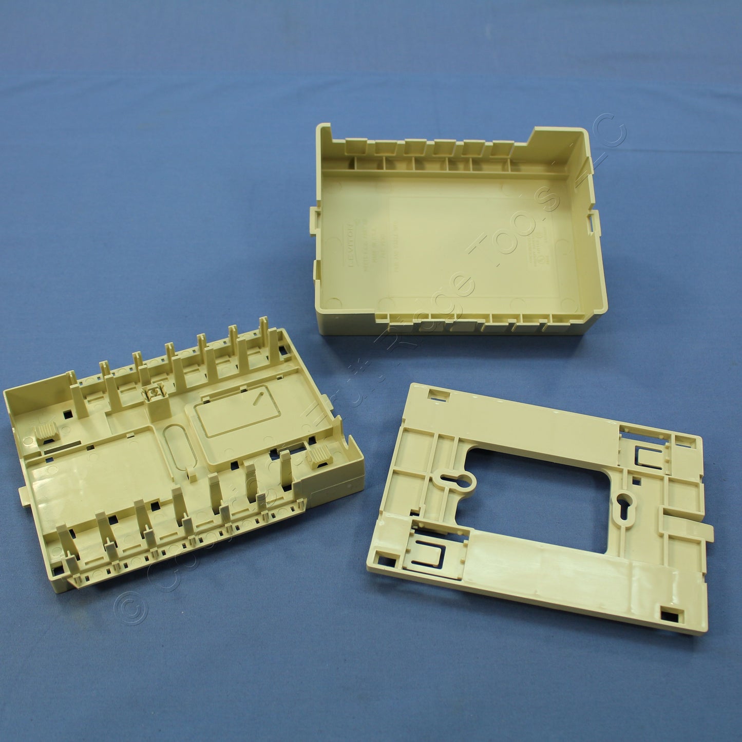 Leviton 45001-I Ivory 12-Port Surface Mount Jacks Telephone Data Block 10-Pack
