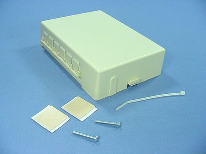 Leviton Ivory 12-Port Surface Mount Phone Jack Telephone Data Block 45001-I