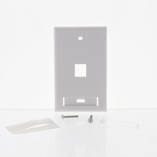 Leviton White Quickport 1-Port Wallplate ID Window 46080-1WS