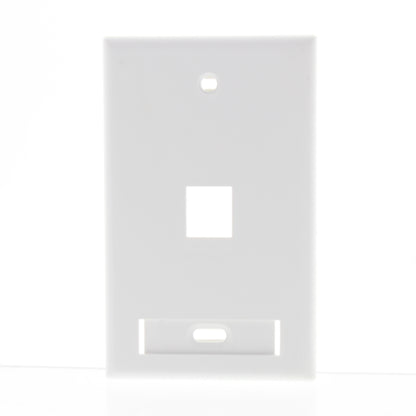 Leviton White Quickport 1-Port Wallplate ID Window 46080-1WS