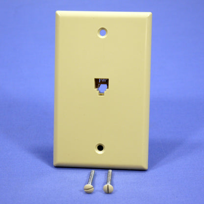 Leviton 4625B-44I Ivory 1-Gang Telephone Jack Unbreakable Nylon Wallplate Cover
