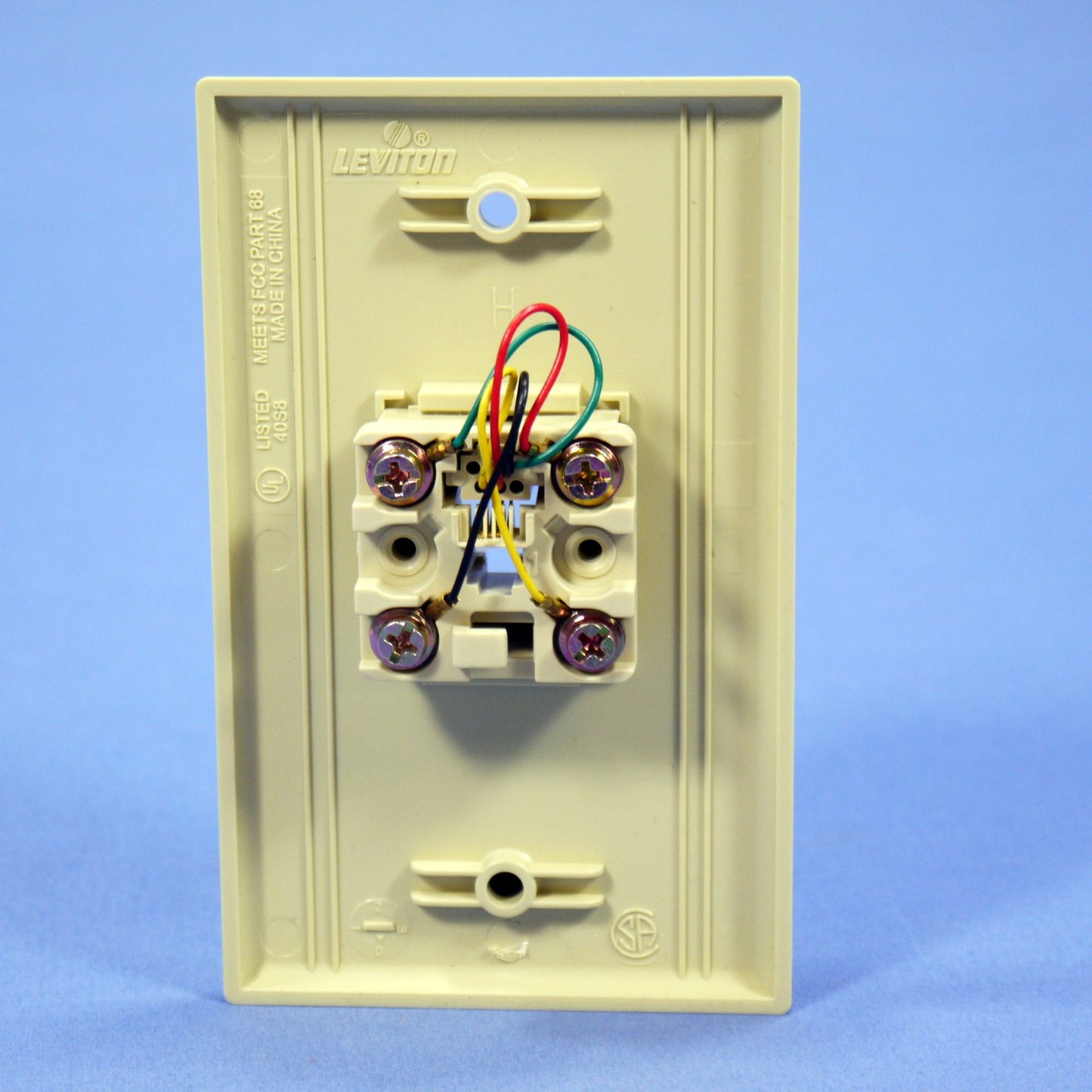 Leviton 4625B-44I Ivory 1-Gang Telephone Jack Unbreakable Nylon Wallplate Cover