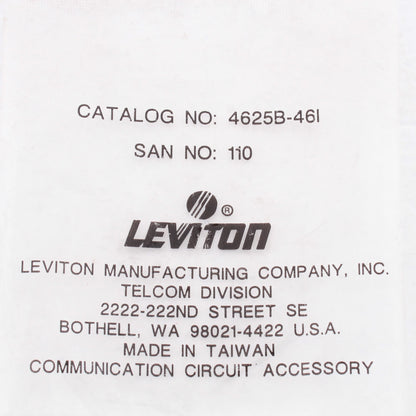 Leviton Ivory Standard Telephone 3-Line Wall Jack Cover Plate 6P6C 4625B-46I