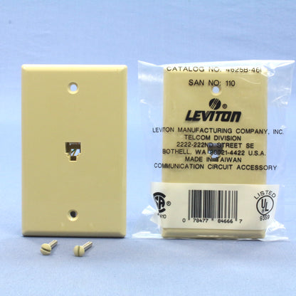 Leviton 4625B-46I Ivory 1-Gang Phone Jack Unbreakable Nylon Wallplate Cover 2pcs