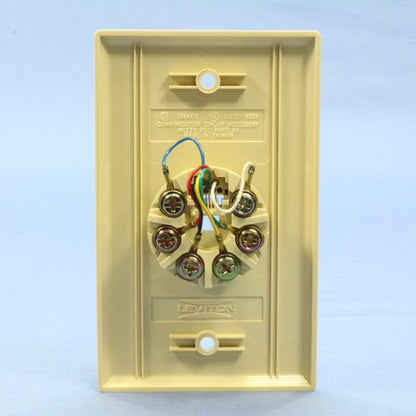 Leviton 4625B-46I Ivory 1-Gang Phone Jack Unbreakable Nylon Wallplate Cover 2pcs