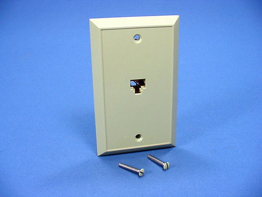 Leviton Ivory Type 625B4 Telephone 8-Wire Phone Jack Wallplate Cover 4625B-48I