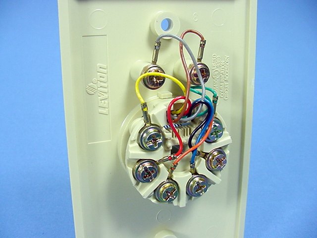 Leviton Ivory Type 625B4 Telephone 8-Wire Phone Jack Wallplate Cover 4625B-48I