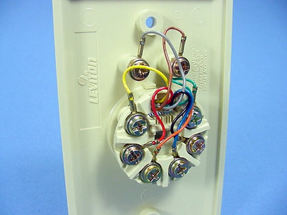 Leviton Ivory Type 625B4 Telephone 8-Wire Phone Jack Wallplate Cover 4625B-48I