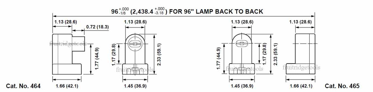 Leviton 465 High Output T8 T12 Fixed Fluorescent Lampholder Horizontal 10pcs