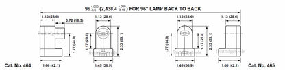 Leviton 465 High Output T8 T12 Fixed Fluorescent Lampholder Horizontal 10pcs