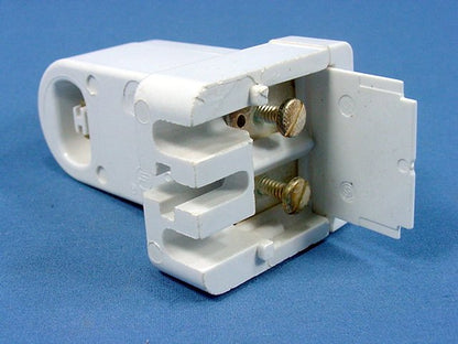 Leviton 465 Horiz White High Output T8 T12 Fluorescent Lamp Holder Fixed End