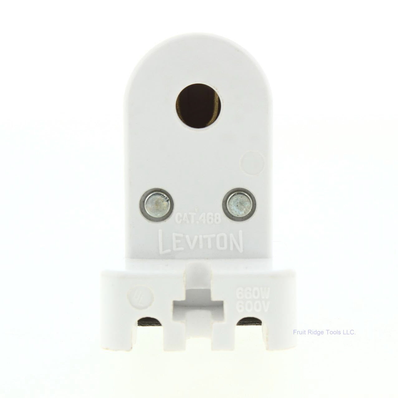 Leviton 468 White Slimline Fluorescent Lampholder Sockets T8 T12 Fixed End 600V