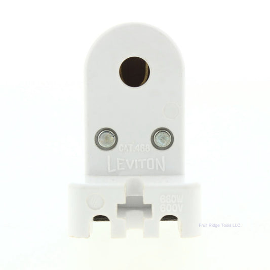Leviton 468 White Slimline Fluorescent Lampholder Sockets T8 T12 Fixed End 600V