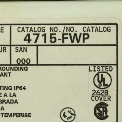 Leviton 4715-FWP Weather Resistant Cover Locking Flanged Outlet Receptacle L5-15