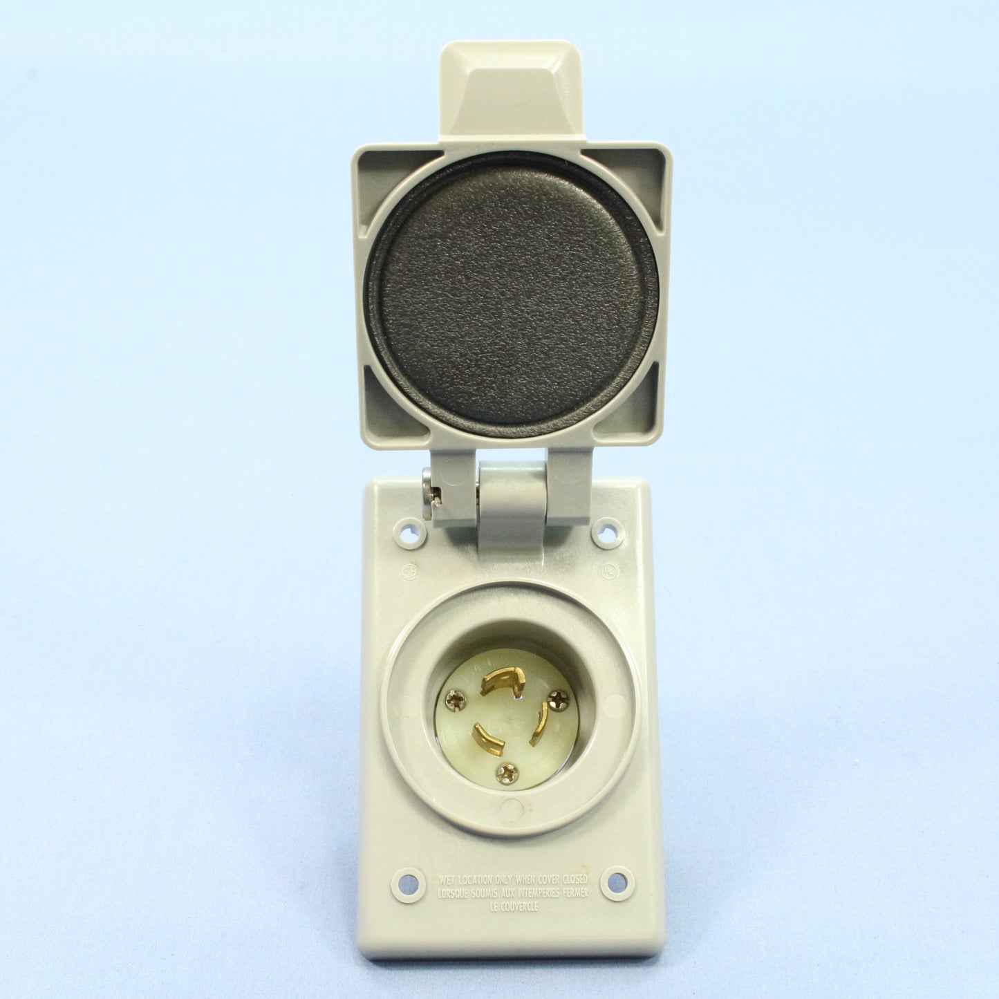 Leviton Weather Resistant Cover Locking Flanged Inlet Plug Nema L5-15P 4716-FWP