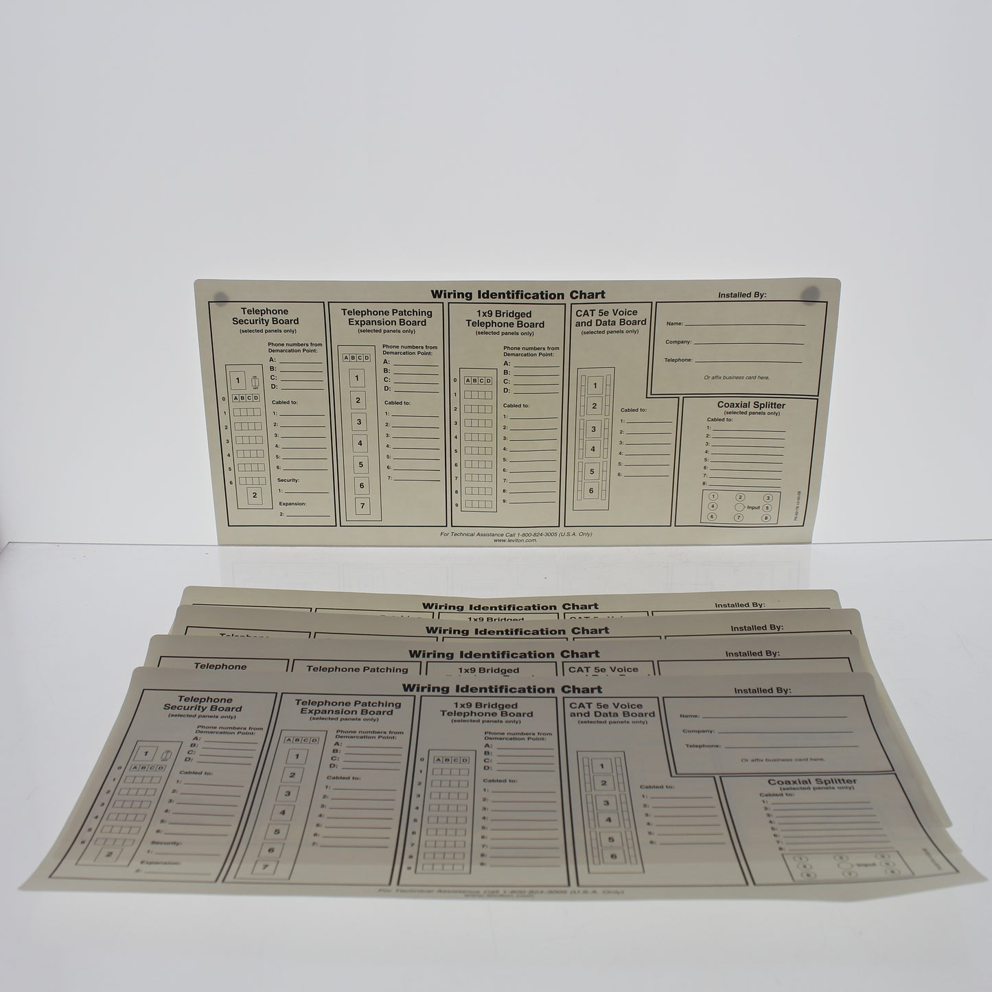 Leviton 47603-IDS Replacement Port ID Wiring Identification Chart Labels 5-Pack