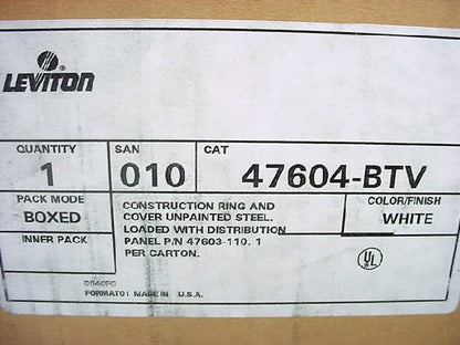 Leviton Structured Media Center SMC Panel & Basic Distribution Module 47604-BTV
