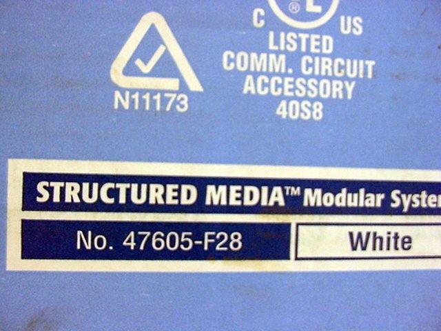 Leviton 47605-F28 White 29.5" Steel Structured Media Center Cover 280 Series