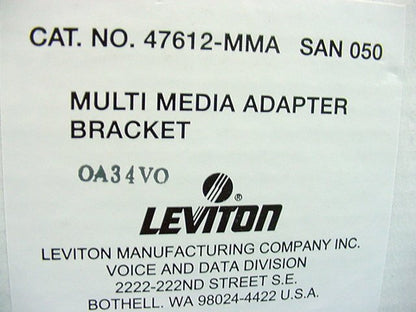 Leviton 47612-MMA White Structured Multi-Media Adapter Mounting Bracket 5F100