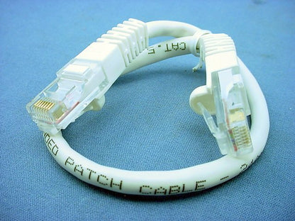 Leviton 47620-1W White Cat5 1ft Ethernet Cable Data Patch Cord Network Booted