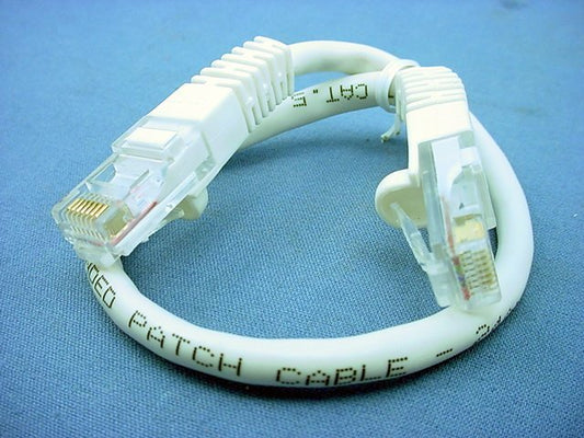 Leviton 47620-1W White Cat5 1ft Ethernet Cable Data Patch Cord Network Booted