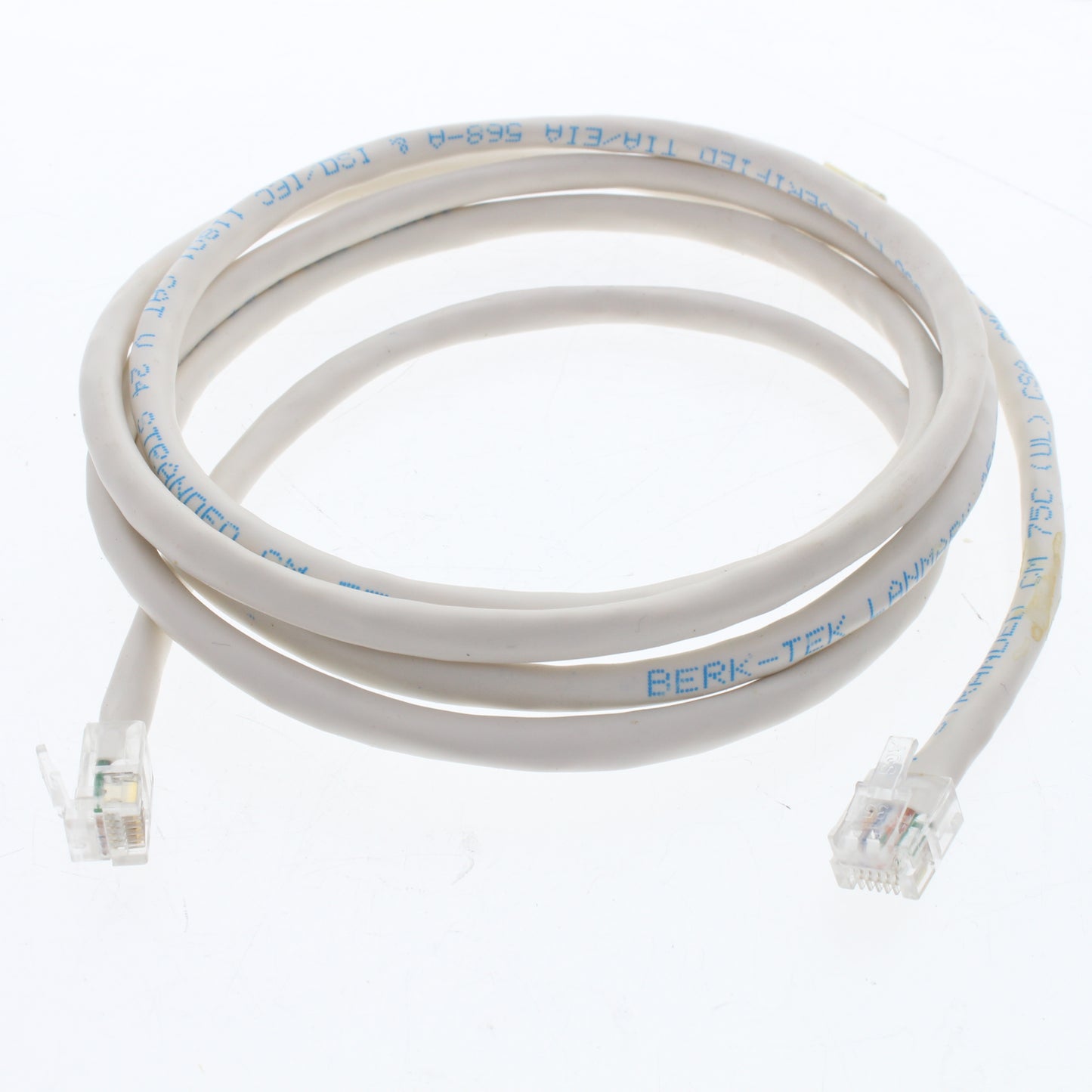 Leviton 47625-5W White 5Ft 16MHz Patch Cord 6P6C Unkeyed Mod Plugs Pin 1-1