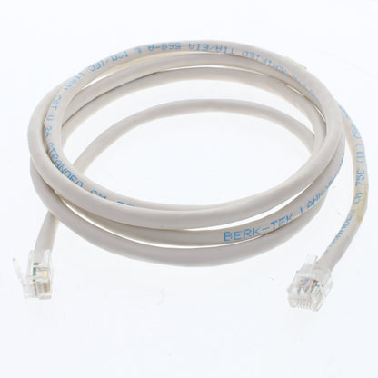 Leviton 47625-5W White 5Ft 16MHz Patch Cord 6P6C Unkeyed Mod Plugs Pin 1-1