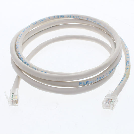 Leviton 47625-5W White 5Ft 16MHz Patch Cord 6P6C Unkeyed Mod Plugs Pin 1-1