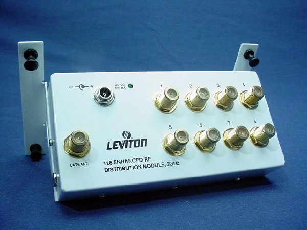 Leviton 1x8 Enhanced Video Distribution 2GHz RF Amp Module Splitter 47692-GSM