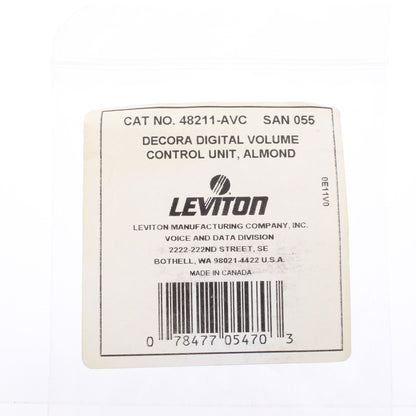 Leviton 48211-AVC Almond Cat 5 Decora Rocker Digital Audio Volume Control