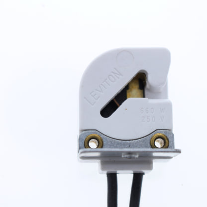 Leviton 486 LHo352 Medium Bi-Pin Linear Fluorescent Lampholder T8 Panel Slide-on