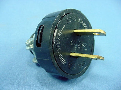 Leviton Black Straight Blade Vinyl Male Plug Cord Clamp Non-Polarized 15A 48646