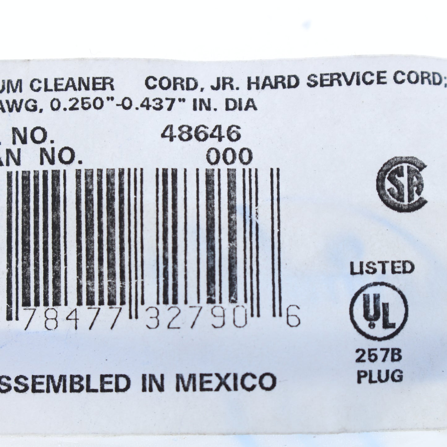 2 Leviton Black Straight Blade Round Vinyl Heavy Duty Male Plug Cord Clamp 48646