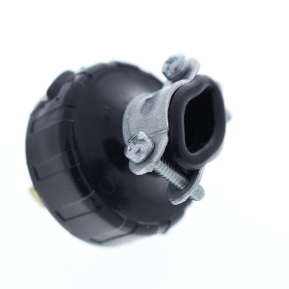 2 Leviton Black Straight Blade Round Vinyl Heavy Duty Male Plug Cord Clamp 48646