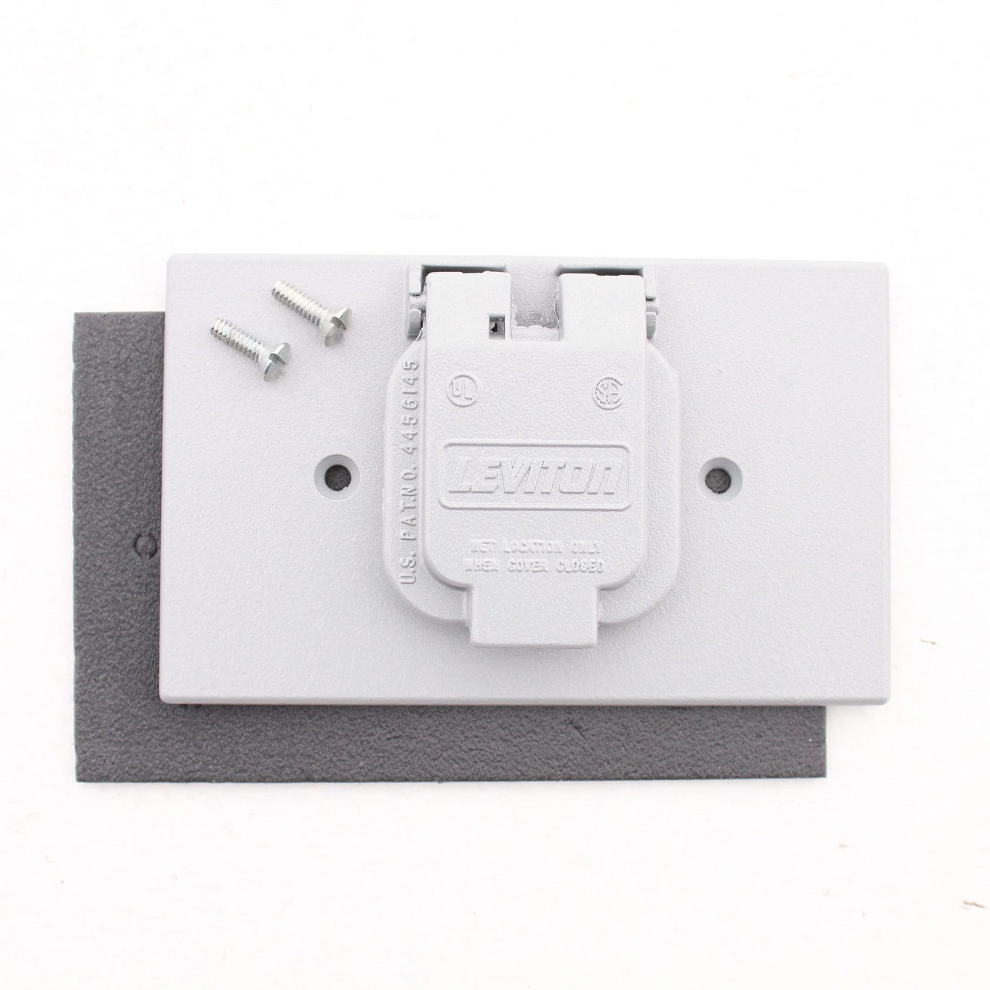 Leviton 4925-2 Gray Weather Resistant Outdoor Receptacle Outlet Wall Plate Cover