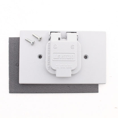 Leviton 4925-2 Gray Weather Resistant Outdoor Receptacle Outlet Wall Plate Cover